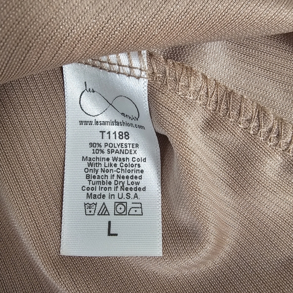 Elegant Women's Ribbed Velour Blush Top Size Large - Picture 7 of 7